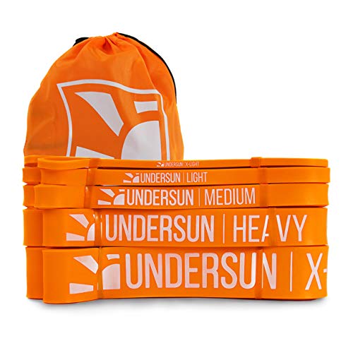 Undersun-The-5-Band-Complete-Exercise-Band-Set-Includes-5-Different-Levels-of-Resistance-Bands-from-X-Light-Light-Medium-Heavy-and-X-Heavy-Great-Value-Fitness-Bands