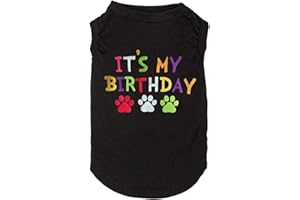 WEOKWOCK Dog Birthday Gift Clothes Boy Girl Birthday Shirt for Small Large Dog Brithday Vest for Doggy Puppy Clothes (1, 2, Large, Black02)