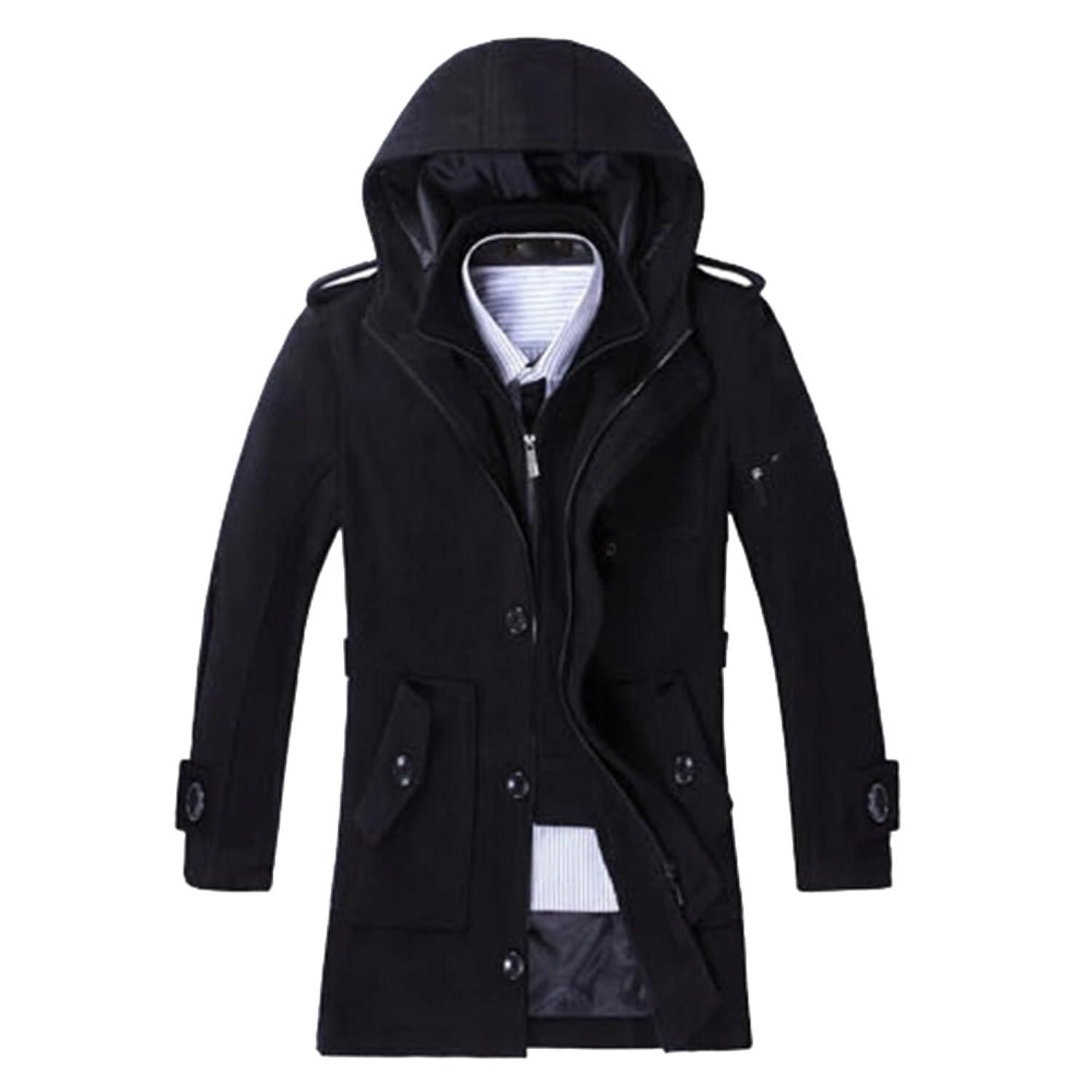 Wool Trench Coat With Hood Han Coats