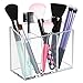 mDesign Modern Plastic Storage Bin Container for Cosmetics with Strong Adhesive Mount for Cabinets & Walls - to Hold Makeup Brushes, Mascara, Lip Gloss, Jewelry, Poppon Collection - 3 Pack - Clear