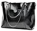 Covelin Women's Handbag Genuine Leather Tote Shoulder Bags Large Capacity Black