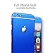 Toeoe 6/6s (4.7'') High-Strength and Super-Thin Tough Metallic Film Sticker Full Body Protector Skin + Ultra Clear Front Screen Protector for iPhone 6/6s Blue
