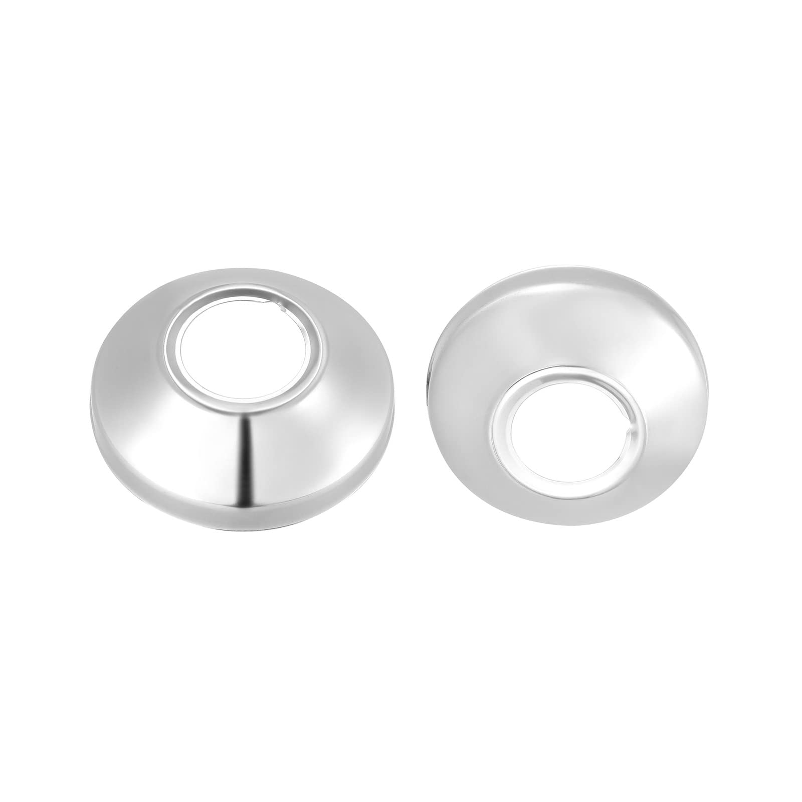 DTGN 63x19mm(DxT) Round Escutcheon Plate - 2Pack - Good for Bathroom Kitchen 25mm Dia Pipe - 201 Stainless Steel Water Pipe Cover - Silver Tone