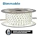 Shine Decor 7x10mm LED Strip Lights, 110V Dimmable Flexible Waterproof Rope Lights, 60LEDs/M, for Indoor Outdoor Ambient Commercial Lighting Decoration, Accessories Included, 50ft 6500K Cool White