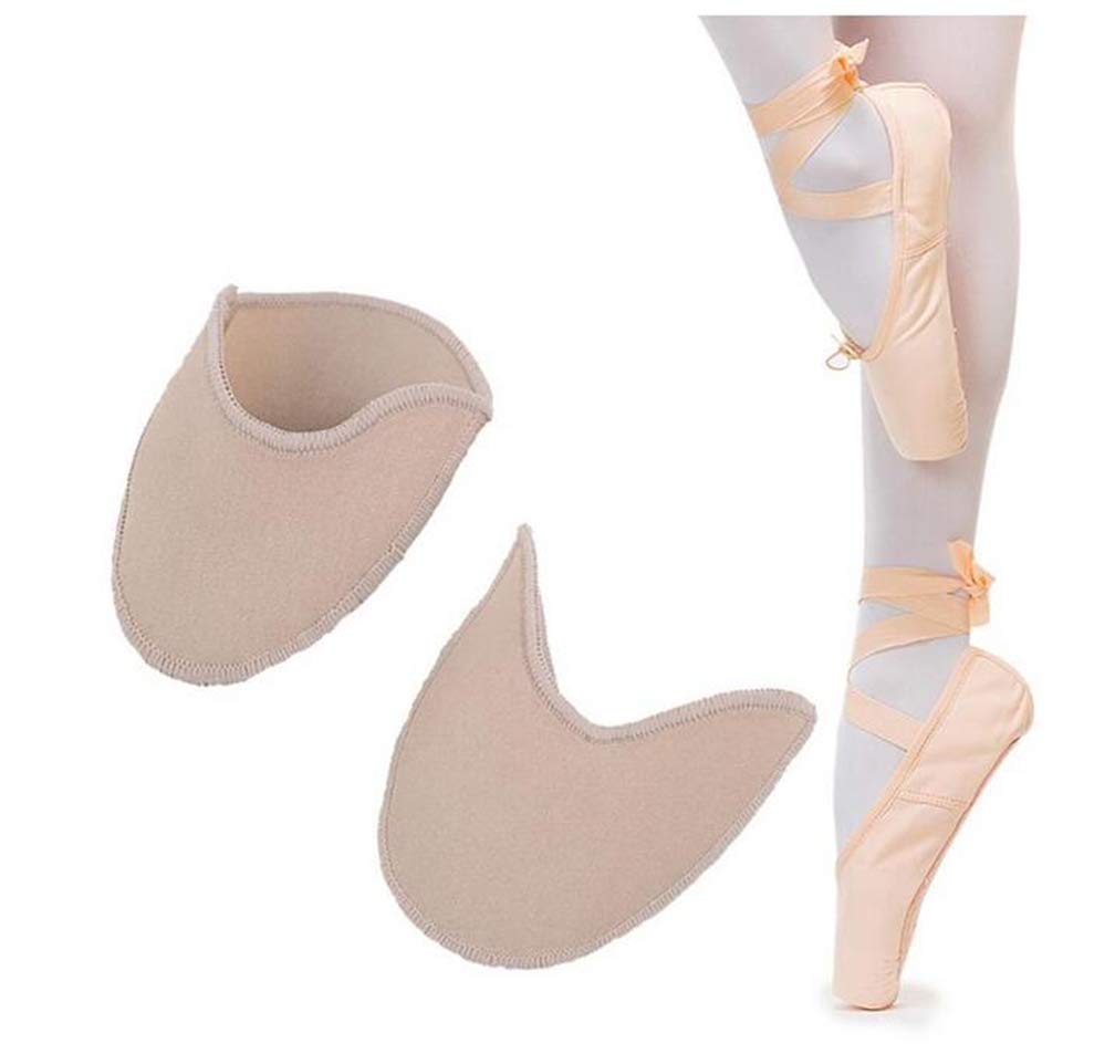 Xemz Ballet Dance Pointe Shoe Socks Pad, Toe Pouches Pad, Knitted Fabric Toe Cap Cover Toe Wrapped Protector Cushion Women Anti-Slip Half Socks Forefoot Point Shoes Ballet Slipper (long)
