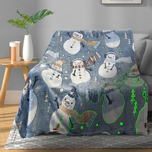 TEHALK Christmas Blanket for Boys Girls Glow in the Dark Blankets for Boys Toddler Blankets for Boys Cute Soft Throw Blankets for Kids Personalized Baby Blankets for Boys Unique Dinosaur Gifts 40