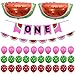 Simla Decor Watermelon Theme Baby Shower Banner Kits 1st Birthday Party Decoration Set Including Huge Watermelon Foil Balloon and Handmade Watermelon Bunting High Chair Garlands