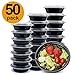 Glotoch Meal Prep Container, 50 Pack 24 OZ To Go Containers，Round Plastic Food Storage Containers Set with Lids - Microwave, Freezer & Dishwasher Safe，Eco-Friendly, BPA-Free, Durable & Stackable
