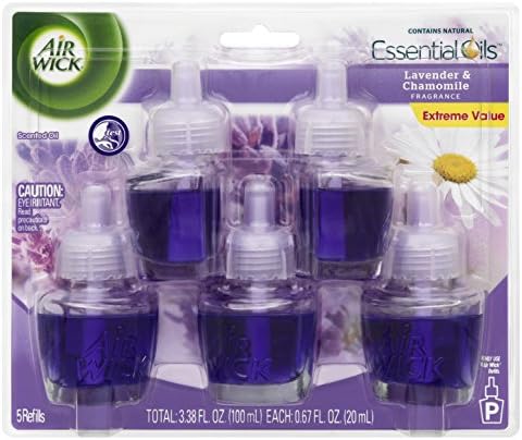 Air Wick Scented Oil Air Freshener, Lavender and Chamomile Scent, 5 Refills, 0.67 Ounce
