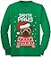 Santa Paws Pug Ugly Christmas Sweater Dog Youth Kids Long Sleeve T-Shirt