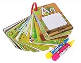 Chidren’s Early Education Cognitive Cards,Reusable Water Reveal Word Card, Water Drawing Doodle Card Book, Doodle Pad, Word Flash Card, Water Painting Graffiti Book Card Magic Drawing Pens for Toddler