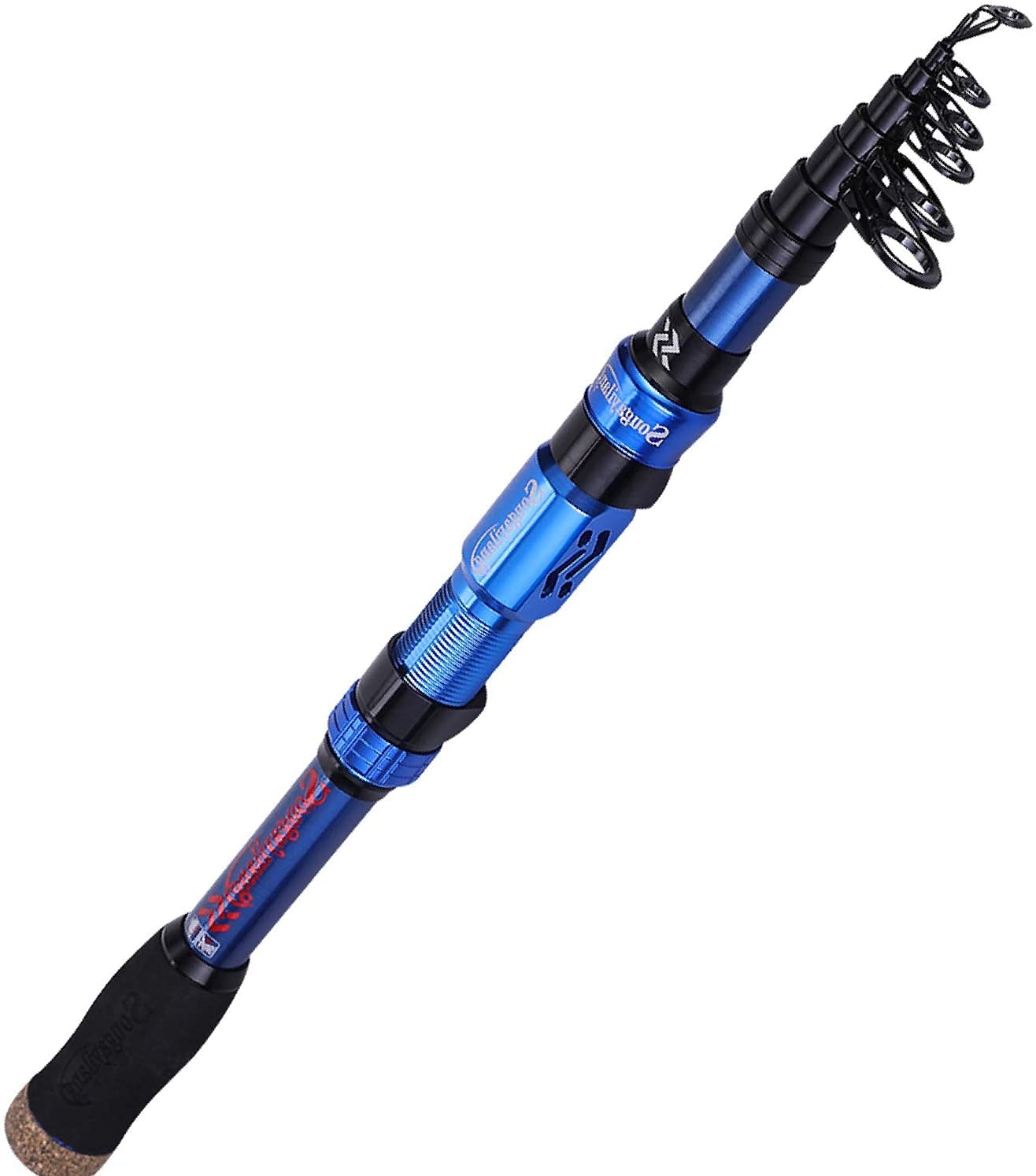 Sougayilang Fishing Rod Telescopic Fishing Rods Portable- 24 Ton Carbon Fiber, CNC Machined Reel Seat, Comfortable EVA Handle, Travel Fishing Pole for Bass Trout Fishing 1.8/2.1/2.4/2.7M-1.8B
