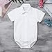 MSemis Baby Boys' White Formal Dress Shirts Gentleman Romper Bodysuit Wedding Party Outfits Short Sleeves White 18-24 Months