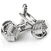 UHIBROS Love Knot Cufflinks Stainless Steel Tuxedo Shirt Cuff Links Silver Woven for Men Business Gift