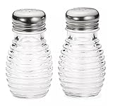 Beehive Glass Salt and Pepper Shakers with Stainless Steel Tops (Set of 2)
