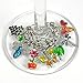Cork & Leaf Flowers & Insects Wine Glass Markers - Set of 7, Wine Charms, Wine Accessories and Gifts, Drink Markers, Wine Glass Charms, Includes a Black Sateen Storage Bag