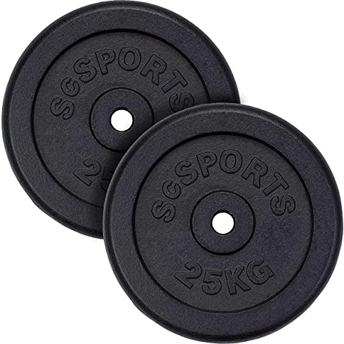 ScSPORTS® Hantelscheiben 30mm Set 2–120 kg aus Gusseisen, Gewichtsscheiben