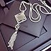 ULAKY Square Glass Pendant Long Tassel Necklace Women Fashion Jewelry