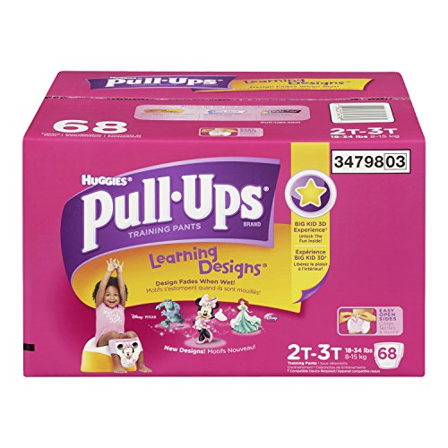 Huggies Pull-Ups Learning Designs Training Pants for Girls, Giga Pack, Size 2T-3T, 68 Count