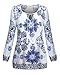 BAISHENGGT Women's Neck Tie Floral Print Ethnic Style Tunic Top