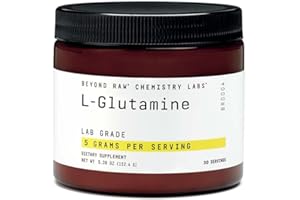 GNC BEYOND RAW Chemistry Labs L-Glutamine Powder, Supports Muscle Function, Lab Grade, 30 Servings