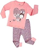 Girls Christmas Pajamas Children Heart PJs Kids Sleepwear 100% Cotton Size 2Y-7Y