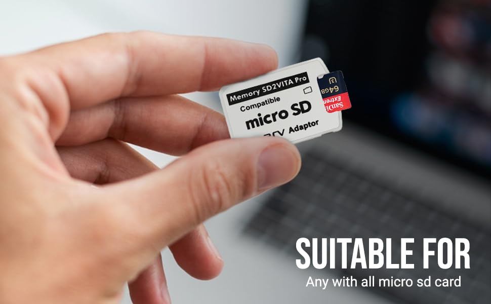 Gamer Gear SD2Vita 6.0 Memory Card Adapter, PS Vita PSVSD Micro SD Adapter PSV 1000/2000 PSTV FW 3.65 HENkaku Enso System, White, 001494