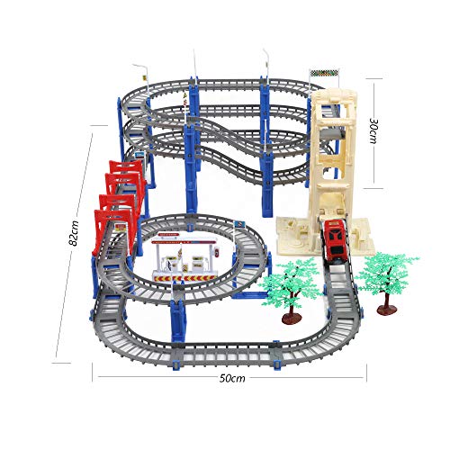 image for Toyeah Race Car Track Set Race Track Playset with Lift & Music & Light
