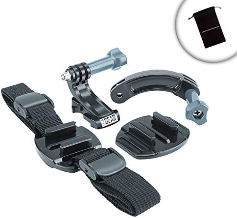 USA Gear Adjustable Stabilizing Helmet Camera Mount with Tripod Adapter - Compatible with Fujifilm FinePix XP90, Nikon Coolpix A900, Panasonic Lumix DMC-ZS110 & More Point and Shoot & Action Cameras