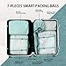 BAGAIL 7-Pcs Lightweight Luggage Packing Organizers Packing Cubes for Travel Accessories (Light Blue)
