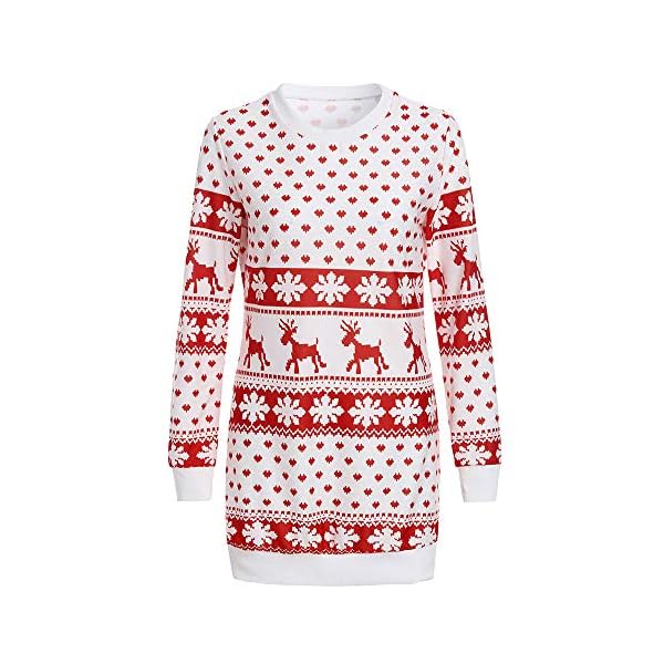 Clearance Forthery Christmas Sweater Women Ugly Snowflake Merry Xmas Mini Dress - Image 3