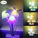 iTimo 4pcs Color Changing Nursery Mushroom Night Light Plug In Led Wall Lamp With Dusk to Dawn Sensor For Kids Baby Sleeping