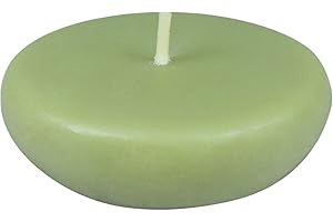 Zest Candle 24-Piece Floating Candles, 2.25-Inch, Sage Green