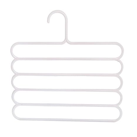 W&lx Multi-funktionale hosen-rack,Multi-layer Hängen hosen Kleiderbügel Plastikhose 5 schichten 3 sätze.-C