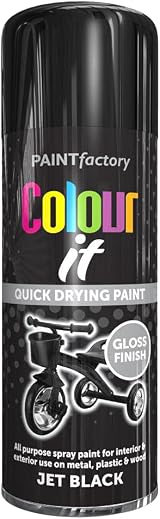 Classic Signature 4 x All Purpose Black Gloss Aerosol Spray Paint 400ml