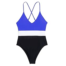 DUOWEI Crystal Bikini Bodysuit Color Block Bikini