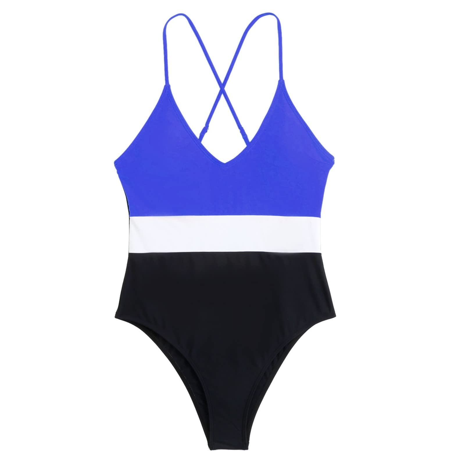 DUOWEI Crystal Bikini Bodysuit Color Block Bikini