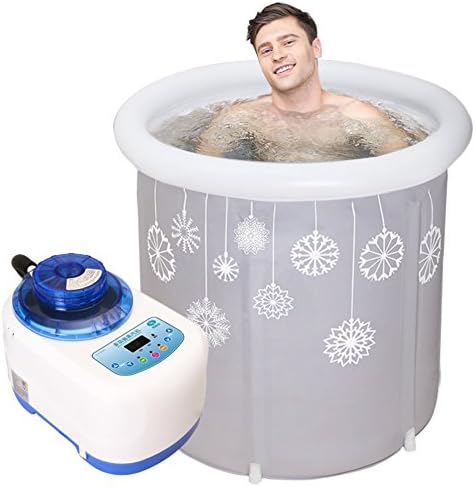 KLWJ Adult portable folding inflatable bathtub,Foldable shower basin,Electric air pump comfortable soaking tub bathroom home spa-B 73x80cm(29x31inch)