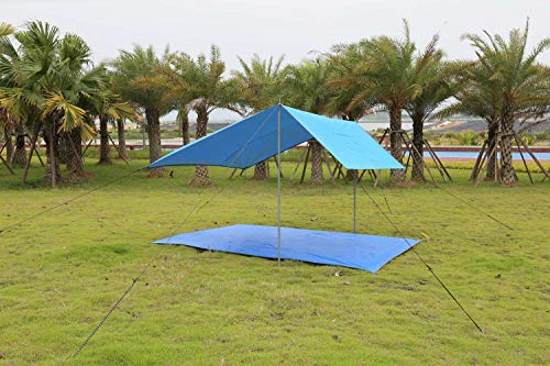 HYPER VENTURE Beach Ground Sheet and UV-Proof Tarp for Camping Hiking Picnic Rain Sun Shelter(102L x 76W x 59H inch, Blue) - Thumbnail 2