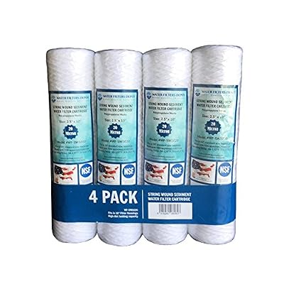 Pro Water Parts String Wound Sediment Filter – 2.5x10 Inch, 20 Micron – 5-Pack