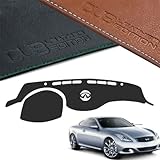 LIGHTKOREA Custom Made Leather Interior Dashboard Carpet Dash Cover Mat Compatible with Infiniti G37 G37s G25 G37 Coupe G35 G35S (Black Leather)