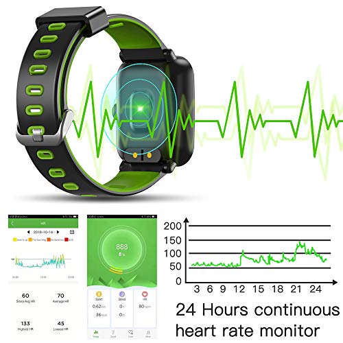 IP68 Smart Watch Waterproof with 1.3inch IPS Square Screen for Swimming,Evershop Waterproof Fitness Tracker Watch, Activity Tracker with Heart Rate Monitor,Calorie Counter Sleep Monitor for Women Men - Thumbnail 3