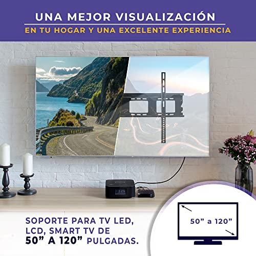 LINK BITS C50120N33 Soporte de TV Fijo para Pantallas de 50” a 120” Pulgadas, Base para televisores Colgante, Reforzado y Resistente para monitores de hasta 120 kg y VESA de hasta 900x600mm.