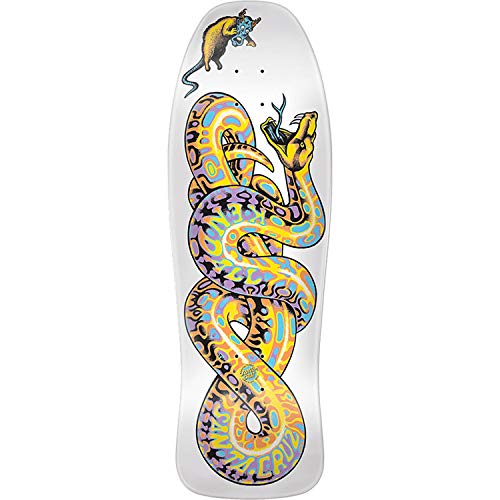 Jeff Kendall Snake White Old School Skateboard Deck - 9.97" 