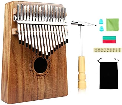Kalimba 17 Key, Thumb Piano Marimba - Solid Finger Piano Musical Instrument with Hammer (KOA Wood)