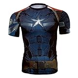 Super Heros Spiderman Men Compression Running Shirt Tight Sports Tee (M, CA3)