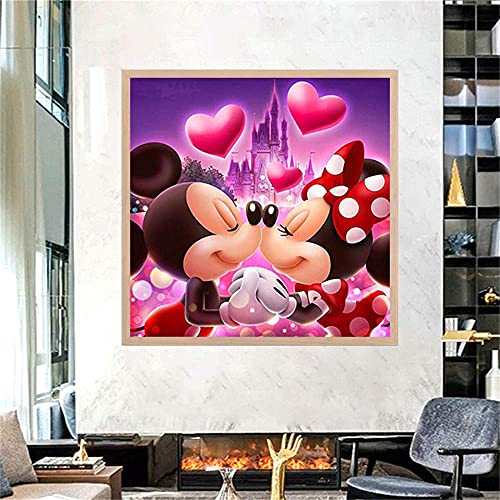Diamond Painting Kits for Adults 5D DIY Full Drill Crystal Rhinestone Embroidery Cross Stitch Arts Craft Canvas Wall Decor Two Cute Mice(11.8inX11.8in)