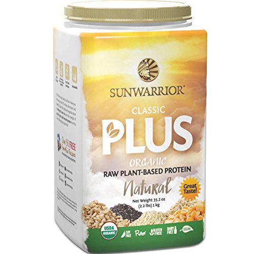 Sunwarrior - Classic Plus, Raw Organic Plant Based Protein, Natural, 40 Servings (2.2 lbs)