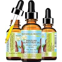 BURITI FRUIT OIL Brazilian. 100% Pure / Natural / REFINED Undiluted Cold Pressed Carrier Oil . For Face, Body, Hair, Lip and 