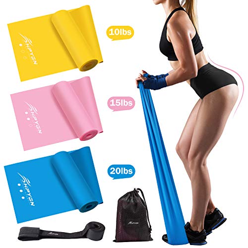 HPYGN Resistance Bands Set, Exercise Bands for Physical Therapy, Strength Training, Yoga, Pilates, Stretching, Non-Latex Elastic Band With Different Strengths,Workout Bands with Door Anchor